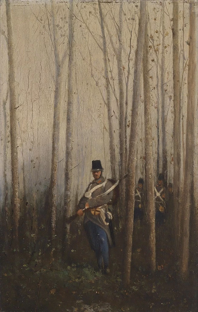 Foresta con soldati